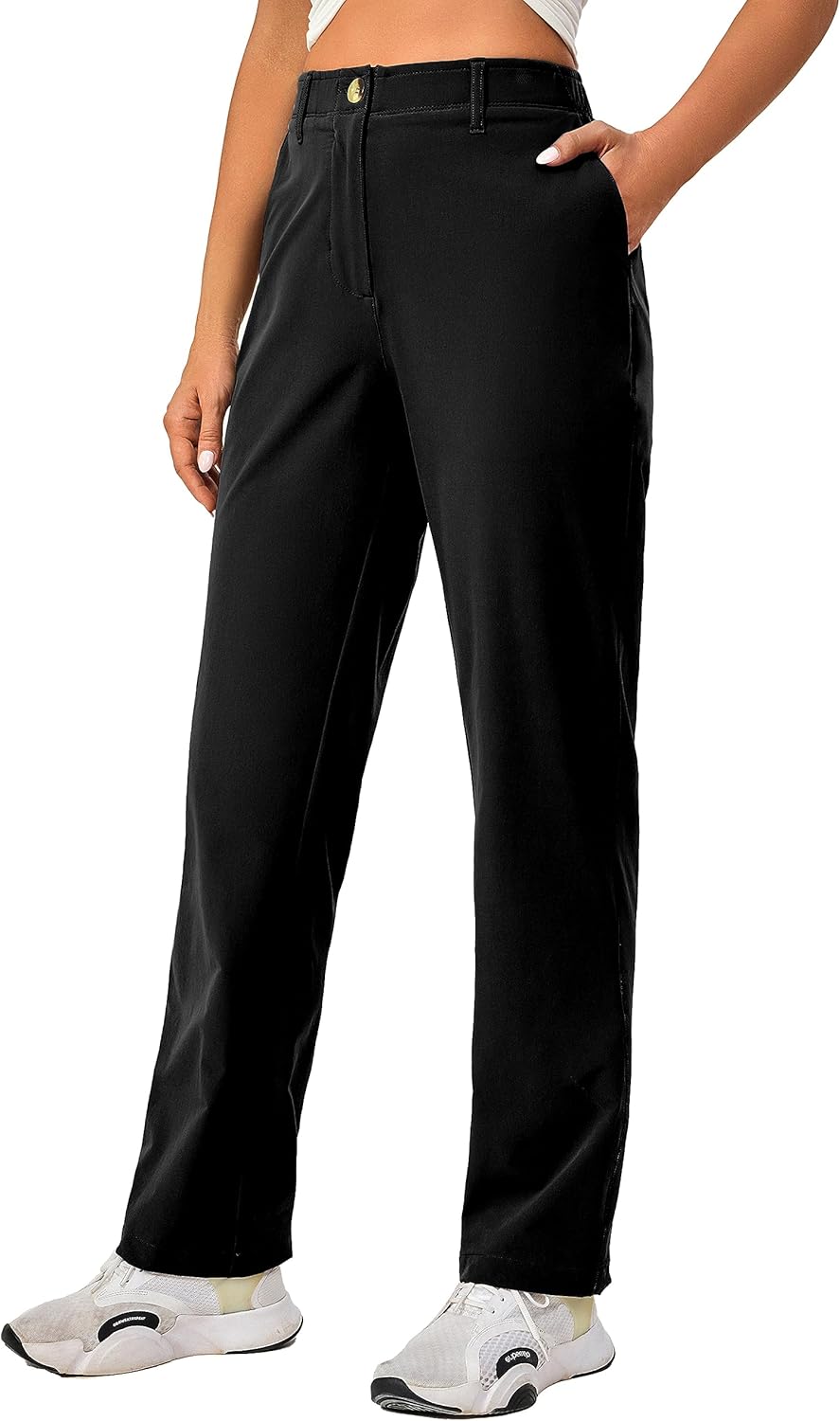 Little Donkey Andy Women's Golf Pants Stretch Quick Dry Lightweight Straight Leg Business Casual Slacks with Pockets - Image 2