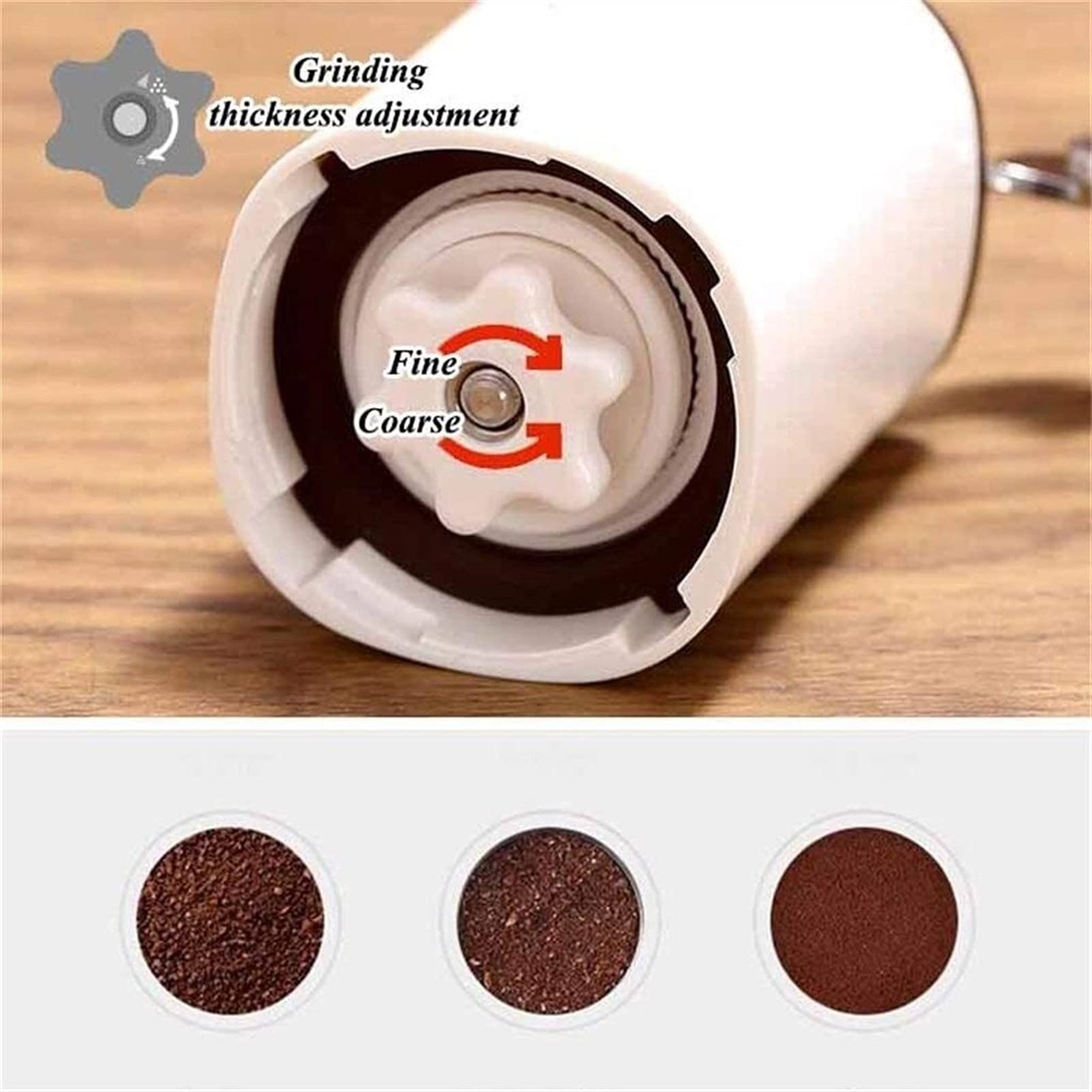 Molinillos manuales, Molinillo, Molinillo de café Manual Compacto y Ajustable con Rebabas de cerámica, Molinillo de café Manual, Duradero, Ideal para el hogar, la Oficina y los Viajes