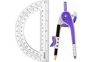 EBOOT Student Geometry Math Set: Compass and 6" Protractor