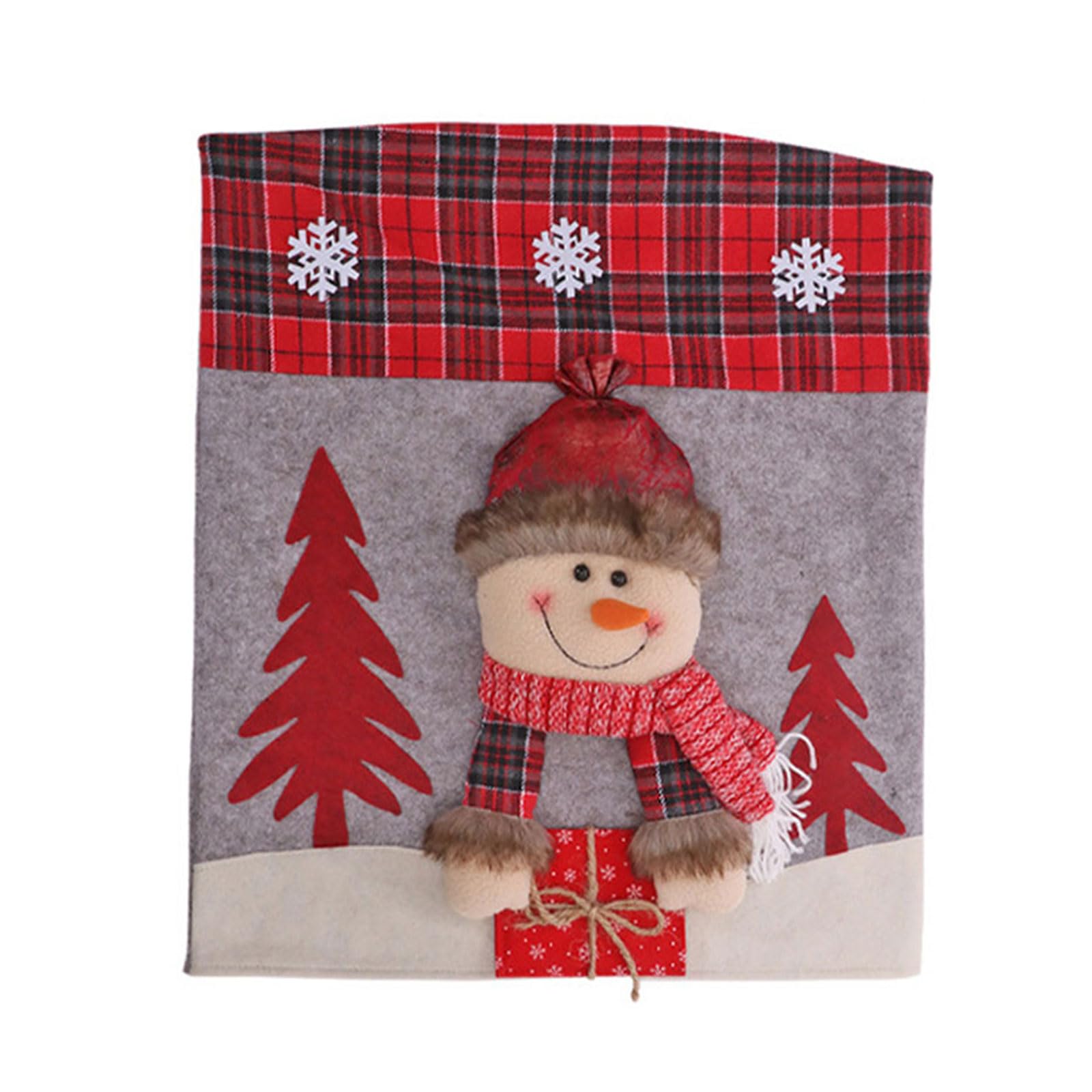 Jazuaiao Holiday Chair Covers Santa Snowmans Design Nonwoven Effortless Installation Decoration Snowmans Christmas Chair Protectors