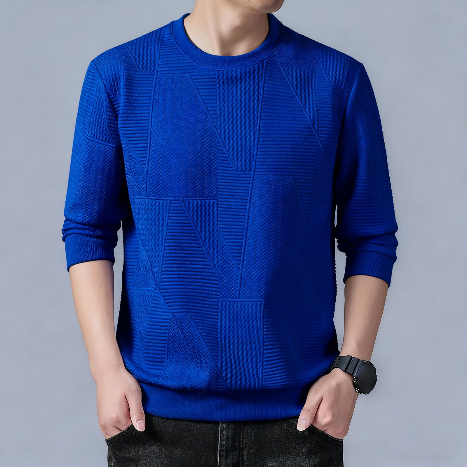 Sudaderas de cuello redondo para hombre, manga larga, estilo casual — view 6