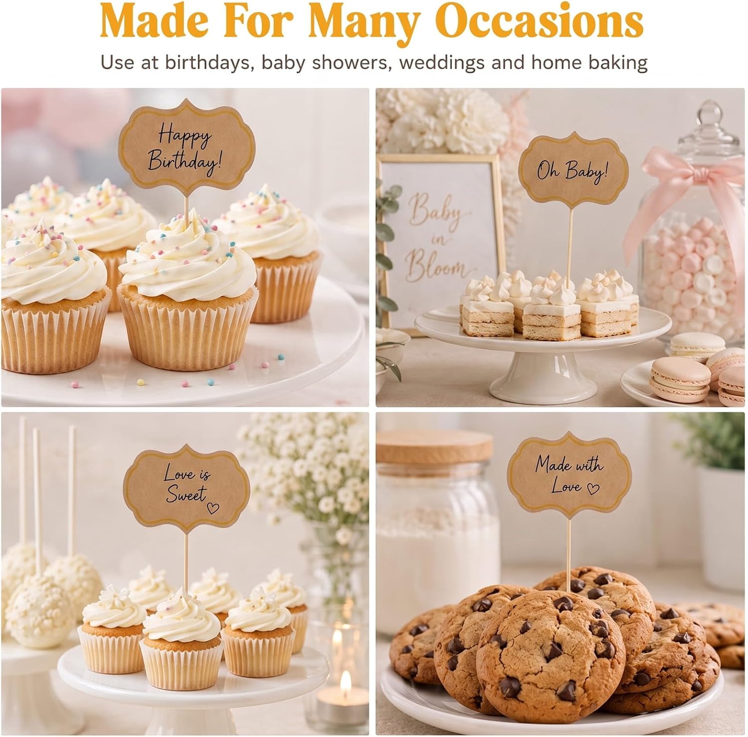 50 Pieces Cheese Markers for Charcuterie Board and Buffet, Blank Food Labels with Toothpicks, Flag Picks for Appetizers, Cupcakes and Party Decorations