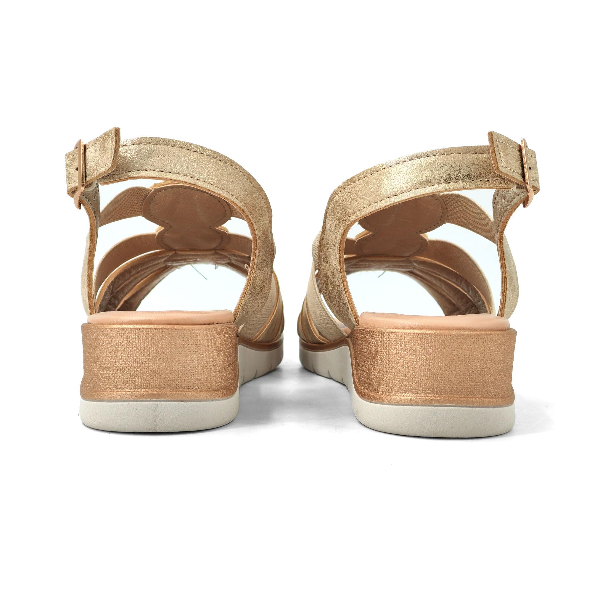 JOMIX Sandalias Mujer Verano con Hebilla Fabricadas en Italia Sandalias Cuña Mujer con Plantilla de Piel Auténtica