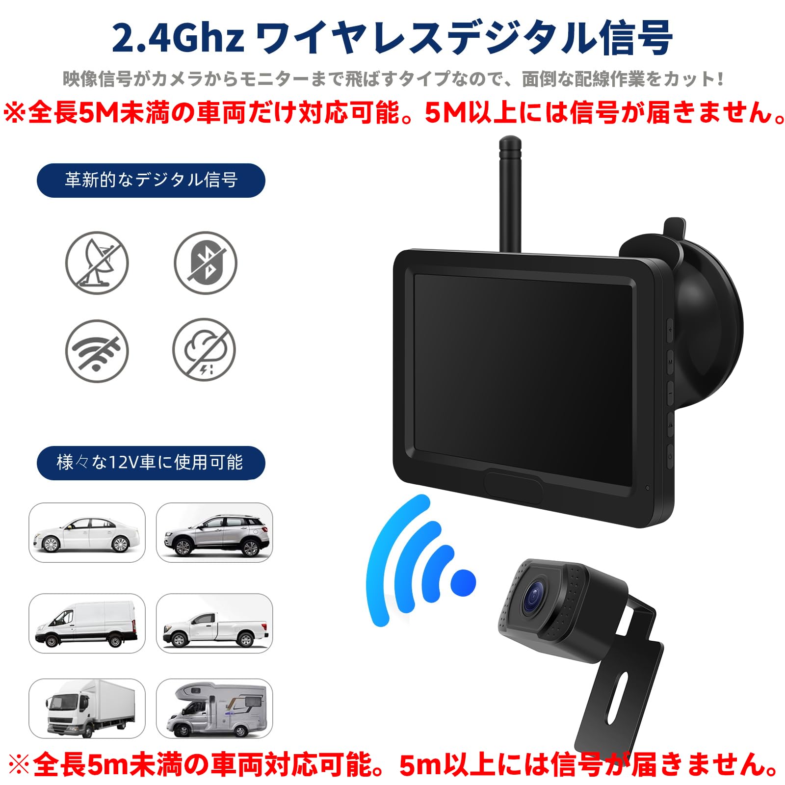 新品 Tonowu 5インチ ワイヤレス バックカメラモニター ソーラー充電 Amazon.co.jp: Tonowu 録画機能付き 5インチIPSモニター付きAHD