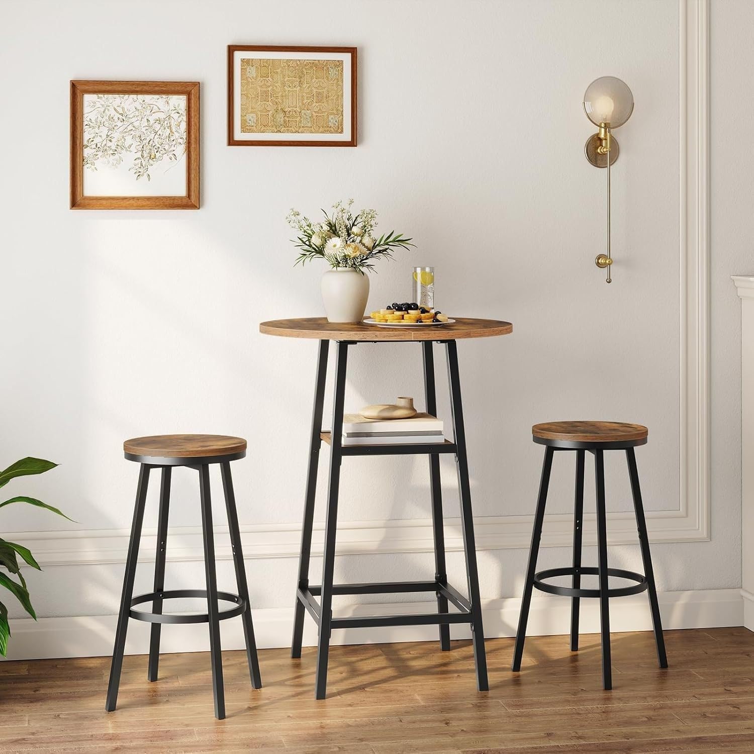 Table de Bar Table de Bar Ronde Moderne et Haute, Style Industriel, for Salle à Manger ou pub