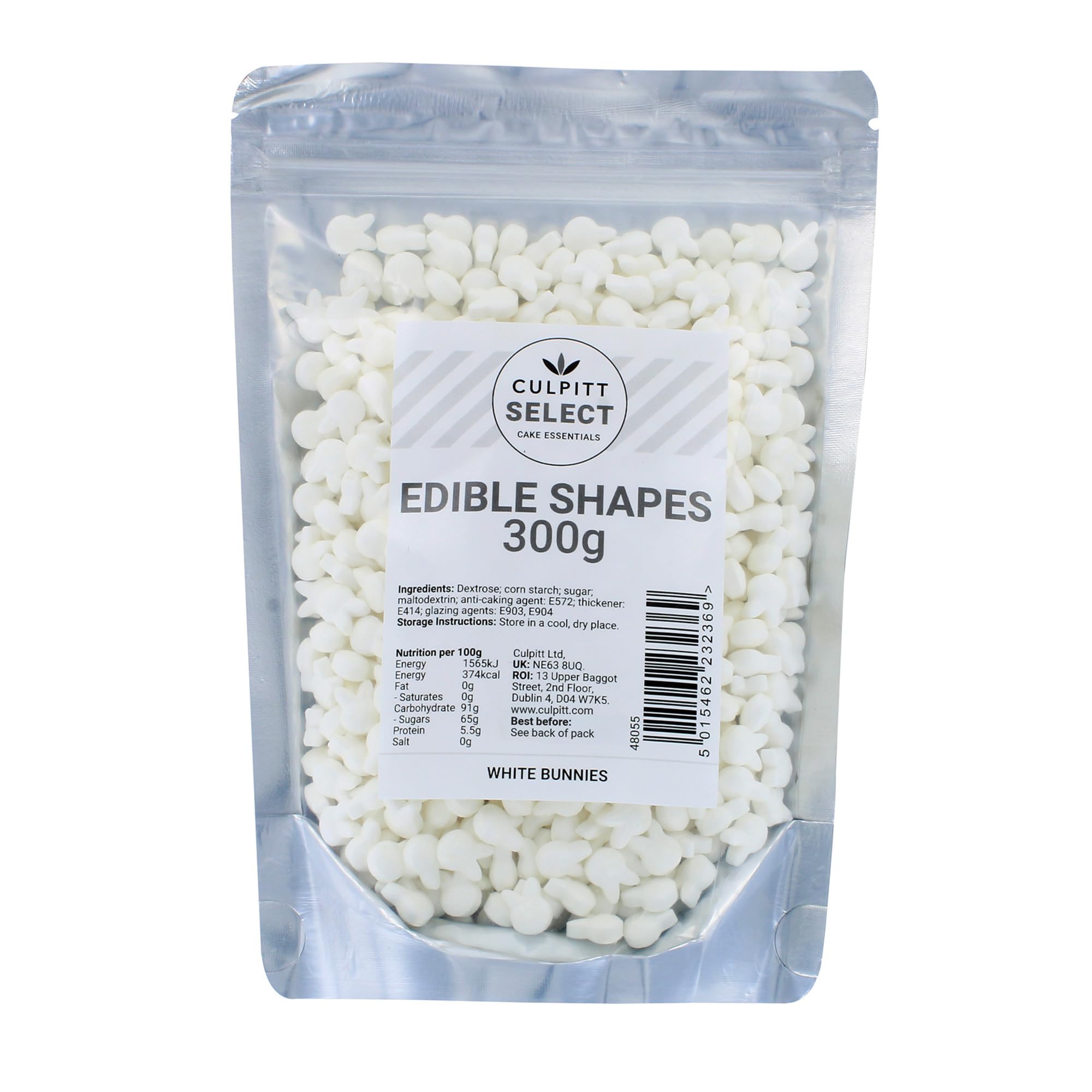 Culpitt Select Sprinkles | Edible Sugar Bunny Shapes, Cake Decorations For Easter Cakes, Cupcakes, Cookies, and Desserts | 300g