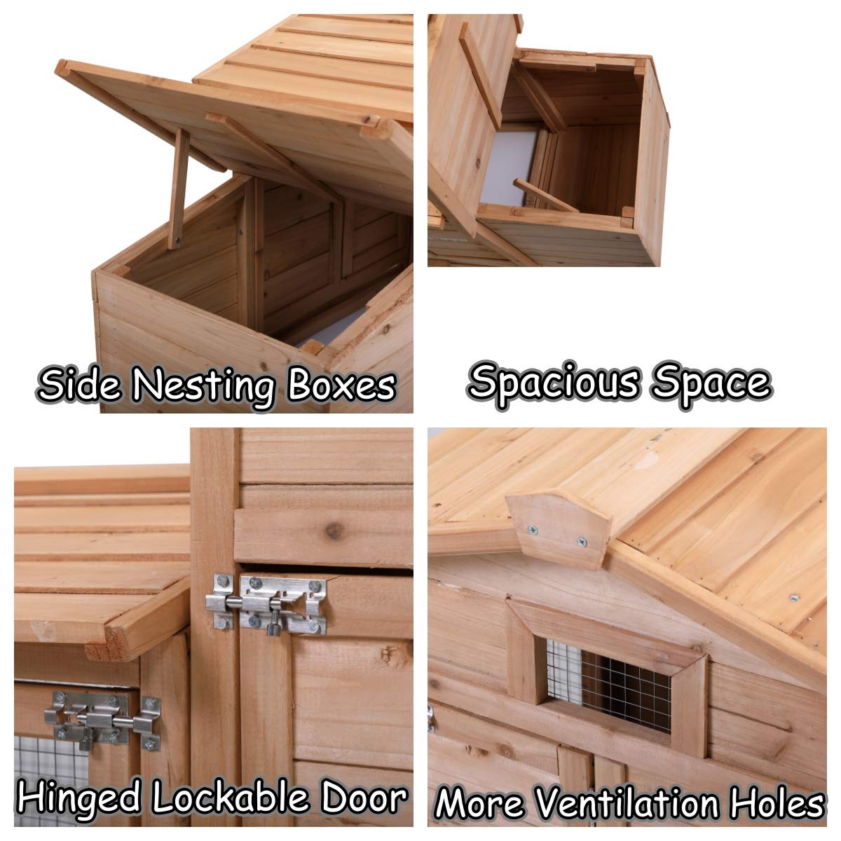 Buy COZIWOW Large Wooden Chicken Coops with Nesting Boxes for Laying