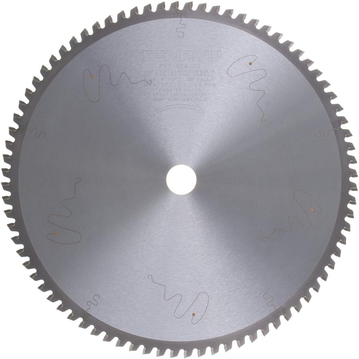 Tenryu PRS-30580 12" Carbide Tipped Saw Blade (80 Tooth TCG Grind - 1" Arbor - 0.11 Kerf)