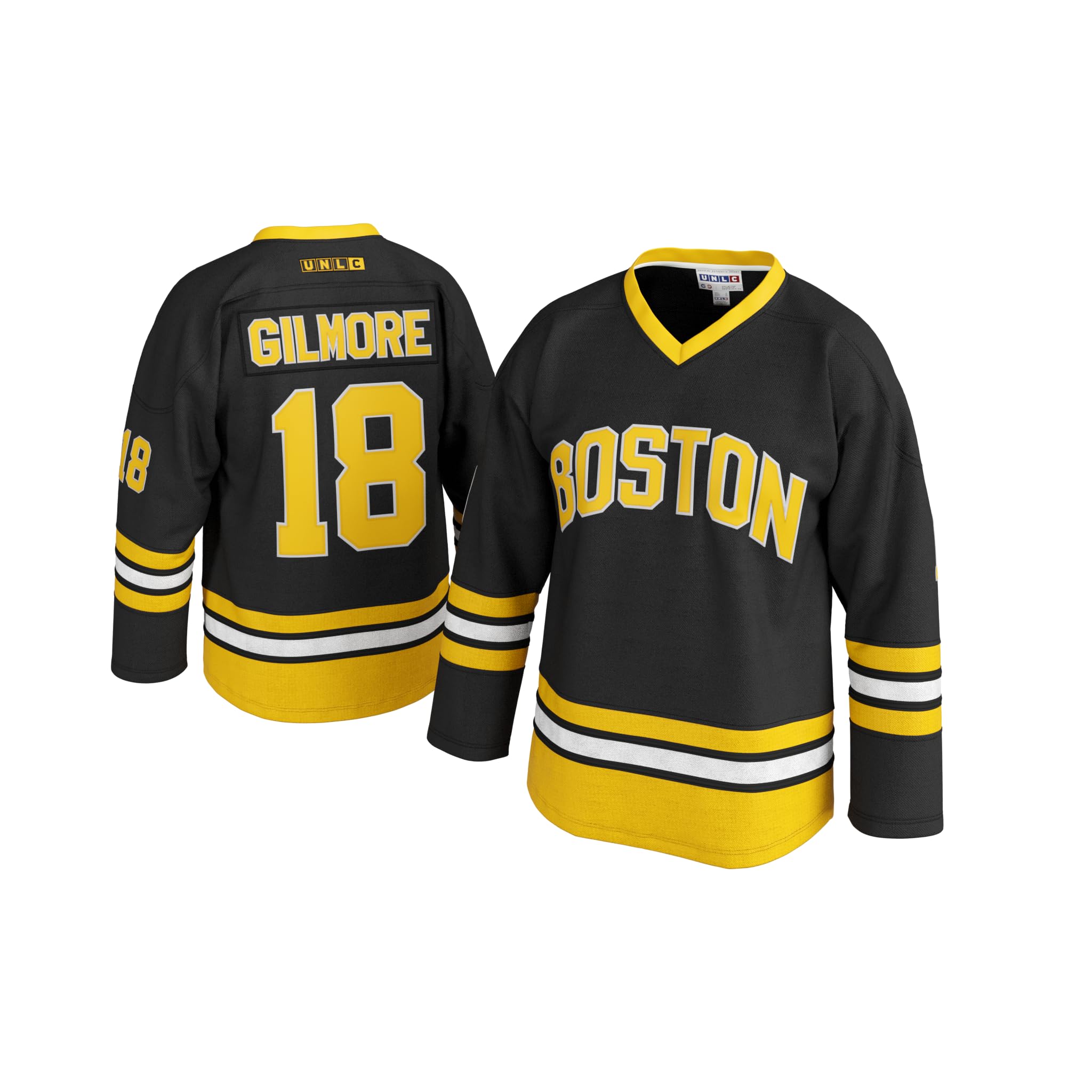 GHOSTWEARMens 18 Happy Gilmore Sanders Stitched Movie Hockey Jersey Black Small - 5X-Large