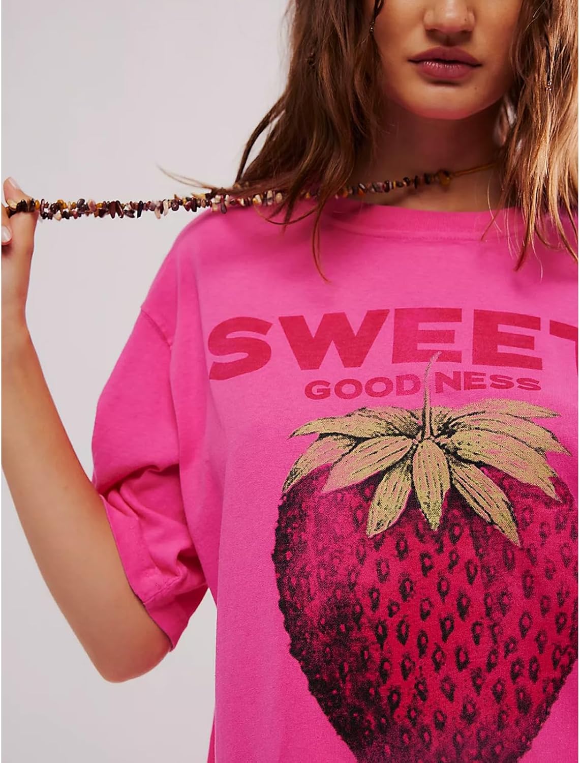Womens Oversized Vintage Flower Graphic Tees Tops Y2k California Aesthetic Baggy T-Shirts Fruit Coastal Summer - Image 3