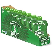Mammachia Chia Squeeze Green Magic Vitality Snack, Vegan Friendly, Kosher, USDA Certified Organic, Gluten Free & Non-GMO, 3.5 Ounce Pack of 16