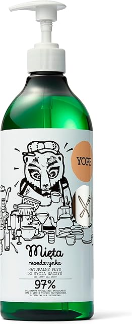 Yope Natural Detergent Washing-Up Liquid | Mint & Mandarin | Vegan | Cruelty Free | Paraben & SLS Free | 750 ml