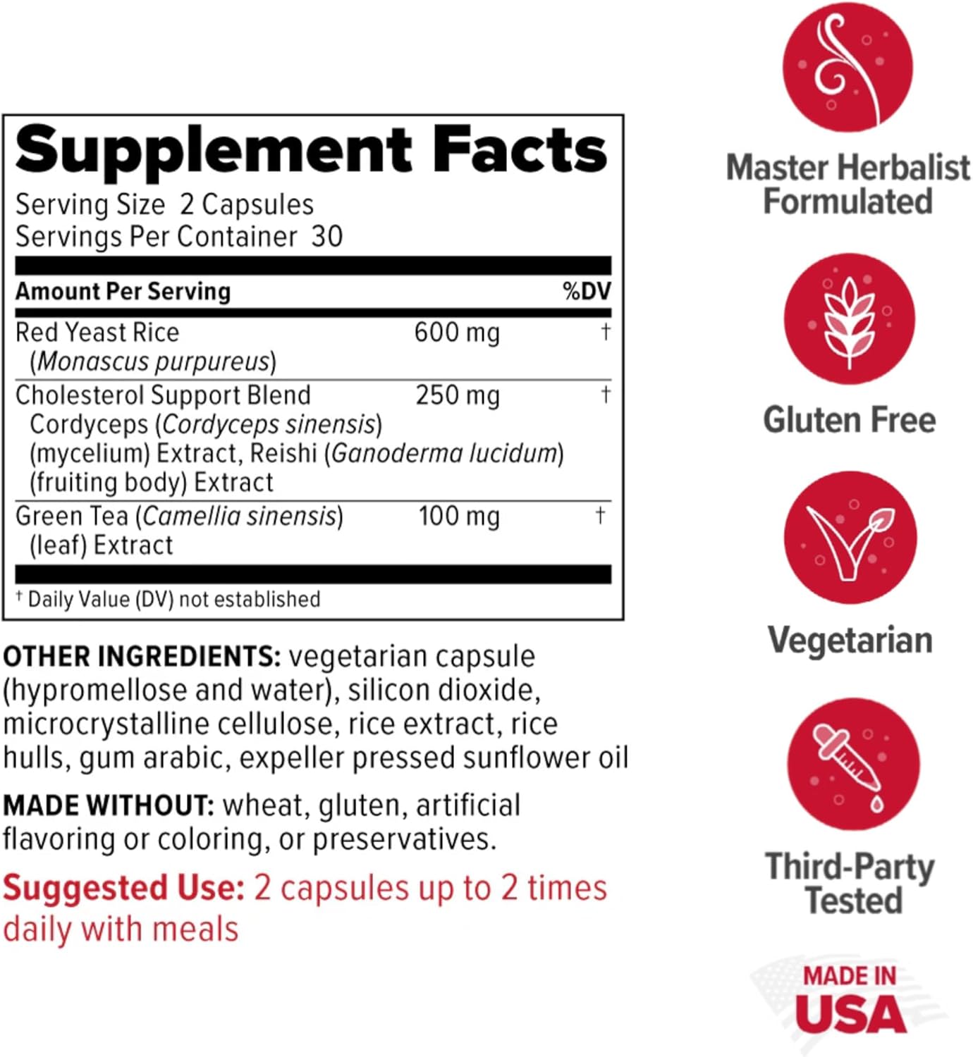 Redd Remedies, Cholesterol Triple Care, Supports Healthy Cholesterol Levels and Liver Function, 60 Vegetarian Capsules