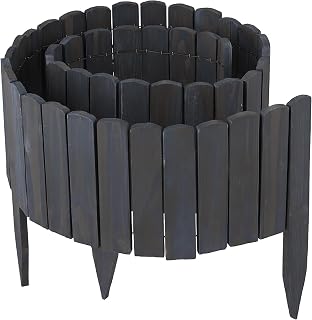 Relaxdays Beeteinfassung, 200 cm lang, flexibel, anthrazit