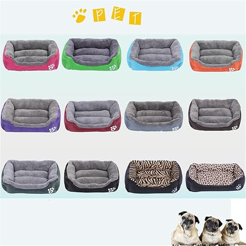 Miniatura 6 de Camas para perros pequeños, medianos y grandes, cama rectangular para mascotas, cama lavable para perros, rosa roja, tamaño S