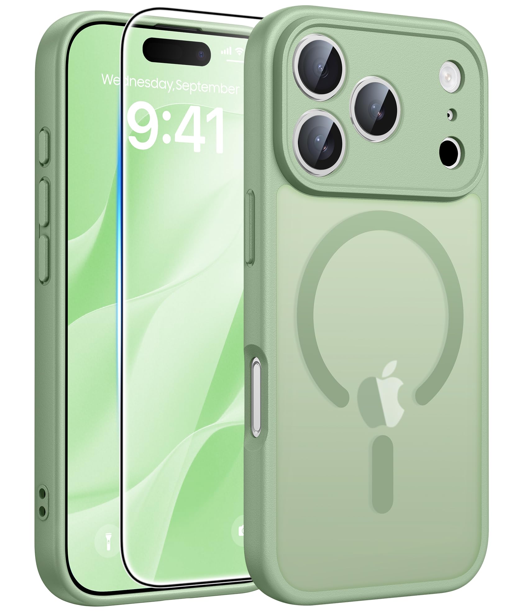FNTCASE for iPhone 17 Pro Case: [Compatible with Magsafe] Translucent Matte Cases with [Full Camera Protection] [Screen Protector] Military Grade Shockproof Protective Phone Cover - Light Pink — view 25
