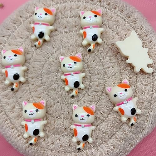 Miniatura 7 de STOBOK 100 adornos adorables, modelo de espalda plana, joyería, álbum de recortes, decoración de gato pequeño, decoración de decoración artesanal