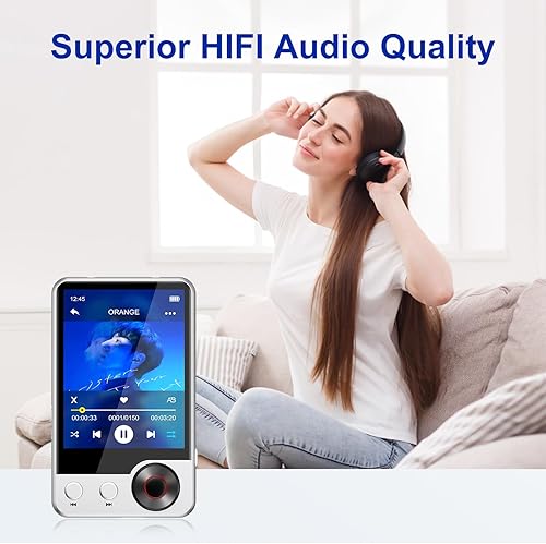 Miniatura 7 de Reproductor MP3 de 128 GB con Bluetooth 5.3 mejorado, reproductor de música con altavoz HD, pantalla táctil de 2.4 pulgadas, ranura para tarjeta SD