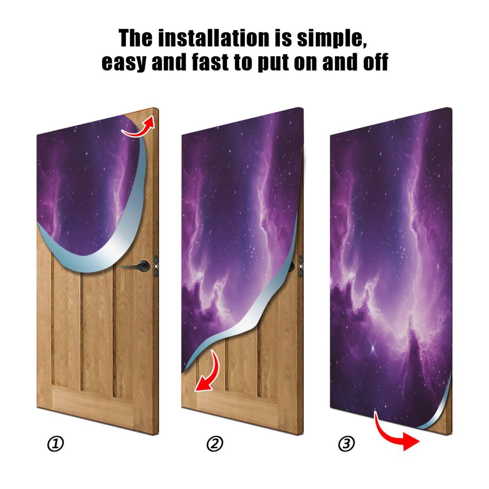 FLildon Purple Galaxy Door Cover Decoration, Party Accessory Porch Decor for Festive Ornament Room Door Covers 36 x 98 Inch