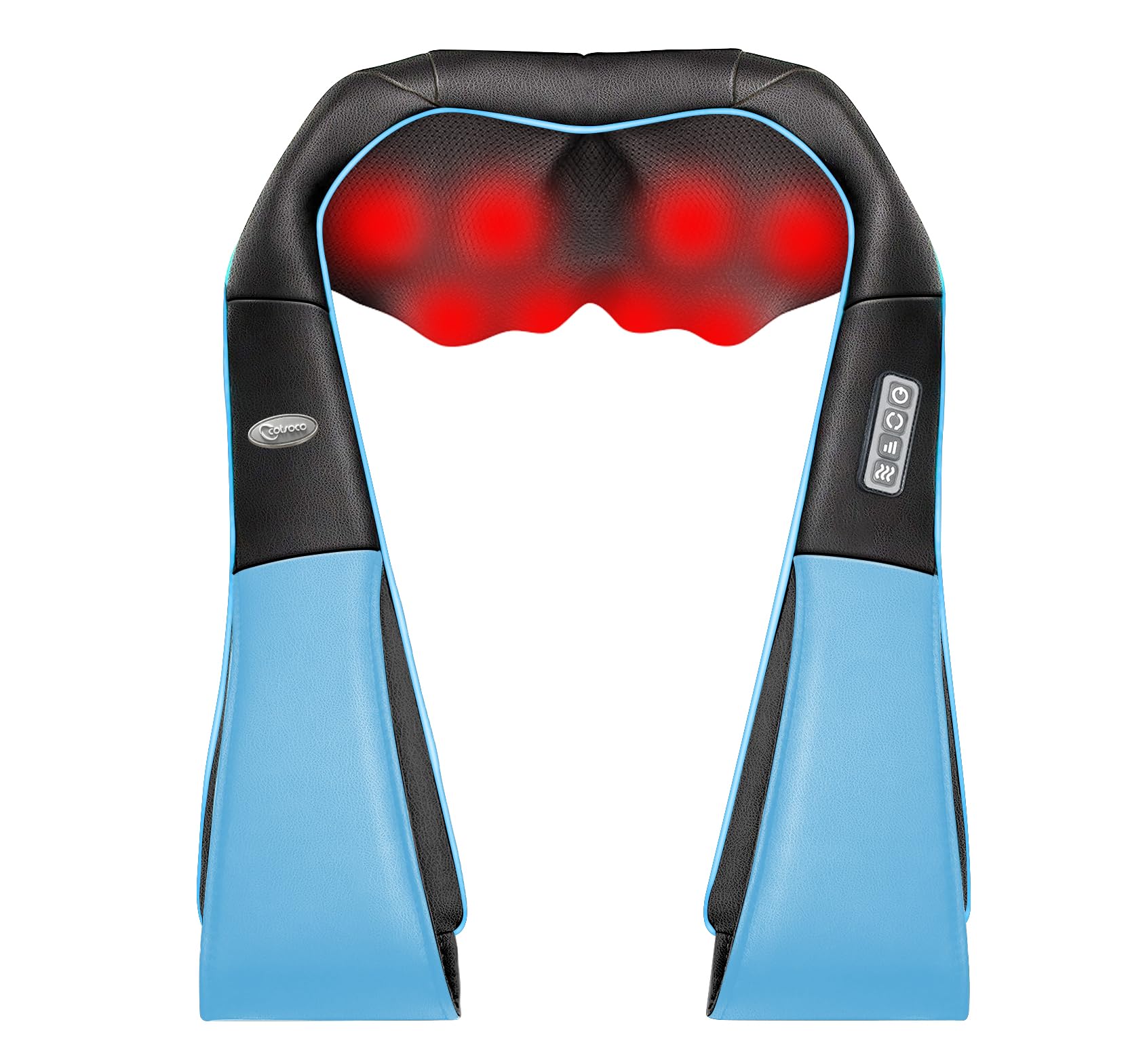 cotsoco Neck Massager, Shiatsu Neck and Back Massager with Heat for Pain Relief, Deep Tissue 3D Kneading Massage Pillow, Relaxation Gifts for Men and Women, Gifts for Dad, Elderly,Wife (Azure)