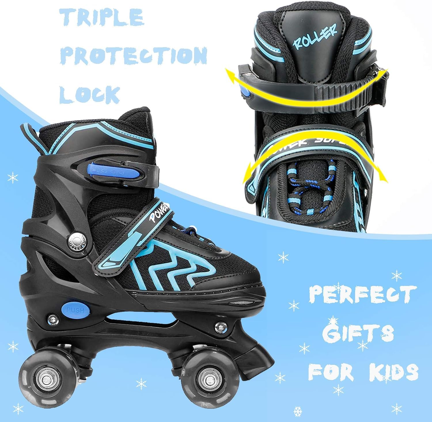 Patins à roulettes réglables pour Enfants avec Roues Lumineux Rollers en Ligne Rollers Quad pour Filles Garçon Femmes Débutants Cadeau de Noël d'anniversaire