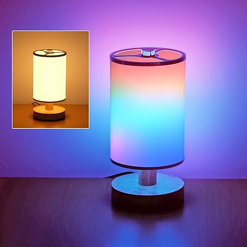 chiphy Lámpara de mesa inteligente, lámpara que cambia de color, lámpara Alexa con control de voz, lámpara RGB táctil, lámpara de mesa pequeña para