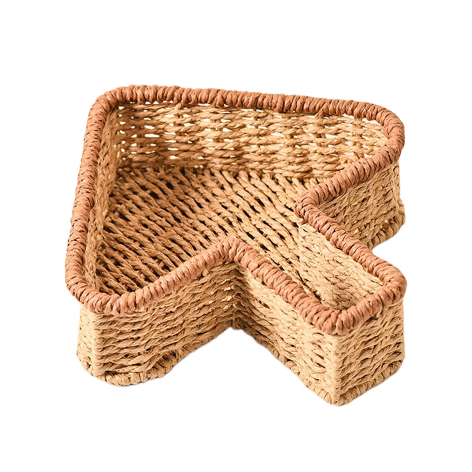Natural Fiber Woven Bin Breathable Container Ideal for Snacks Books and Clutter Control Living Room Treat Tray