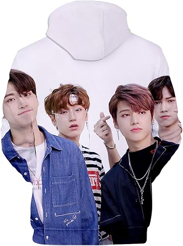 Vista 2 de Xkpopfans Kpop ATEEZ Sudadera con capucha con estampado 3D del tesoro Wooyoung San Mingi