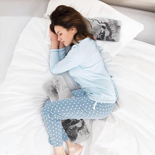 Miniatura 6 de Funda de almohada cervical negra estilo chino almohada cervical abajo cuello almohada redonda almohada para la cama cilindro cubierta almohada