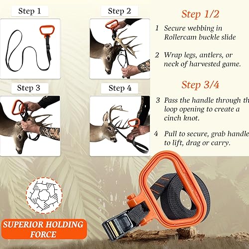 Miniatura 4 de MULTUS Equipo de caza con amarre de arrastre de ciervo - 2 unidades
