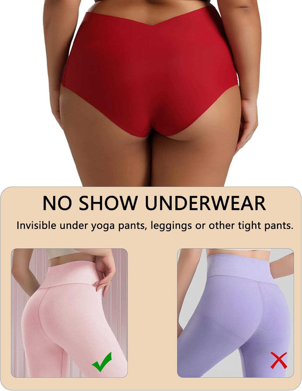 No Show High Waisted Underwear for Women 6 Pack Seamless Panties - Image 4
