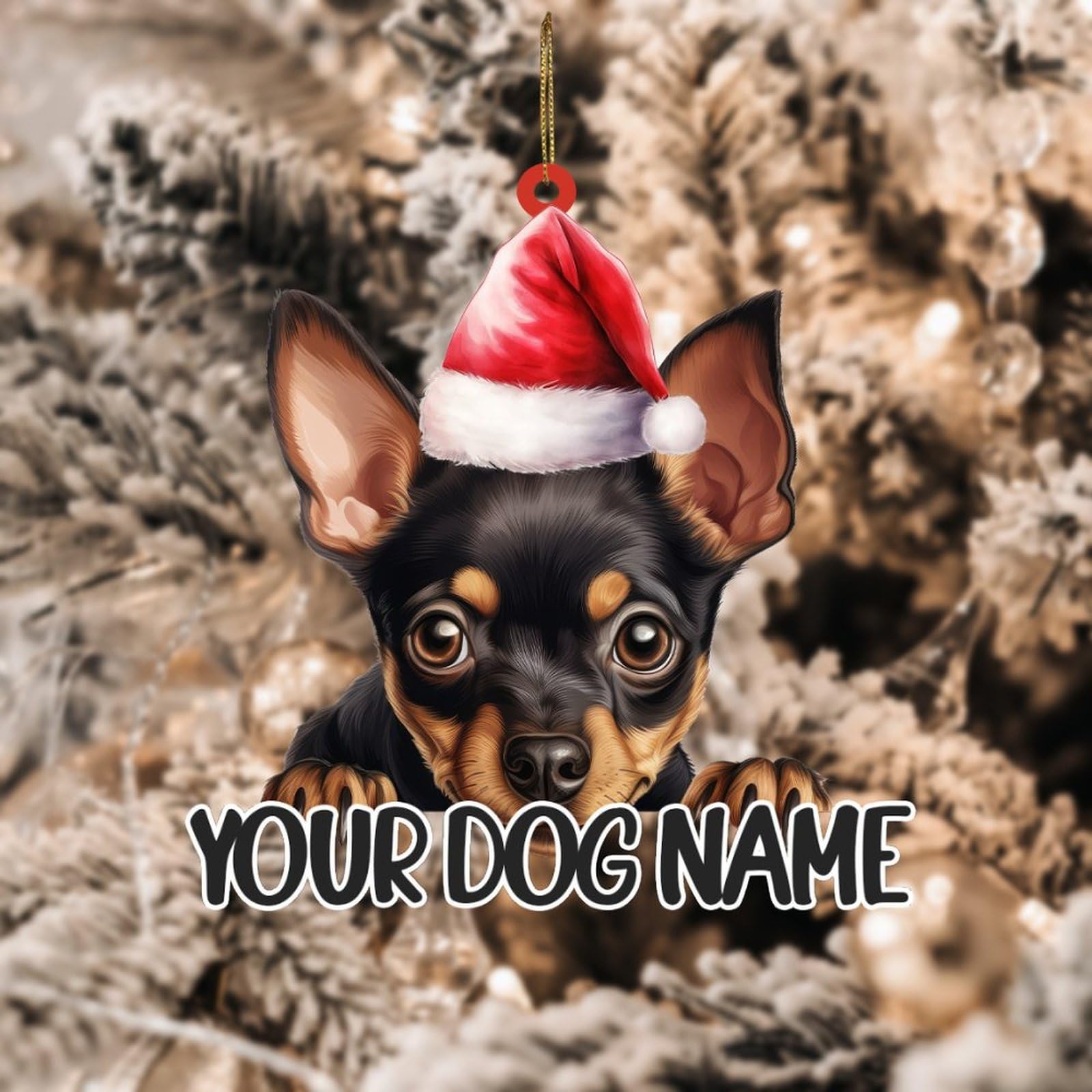 Orecchini Pendenti A Forma Di Carlino Con Cappello Di Babbo Natale, Acrilico E Acciaio Inox, Gioielli Divertenti Per Amanti Dei Cani, Regalo Di Natale In Sacchetto Di Velluto