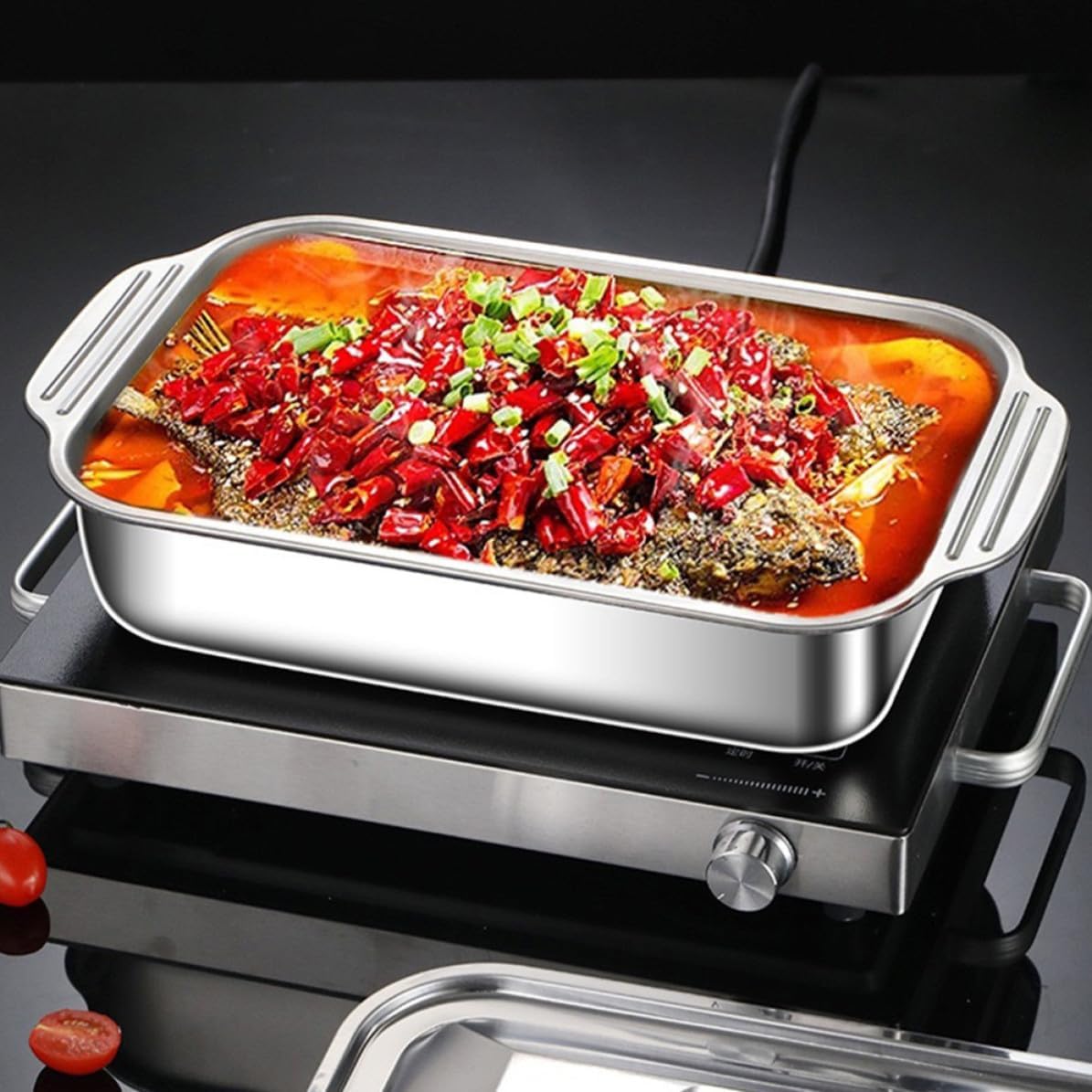 Stainless Steel Rectangular Roasting Pan 41x24x5.3cm for Oven