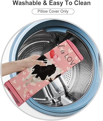 Miniatura 3 de Fundas de almohada de regalo para el día de San Valentín All You Need is Love Farm Fun Cow con flores fundas de cojín decorativas para sofá