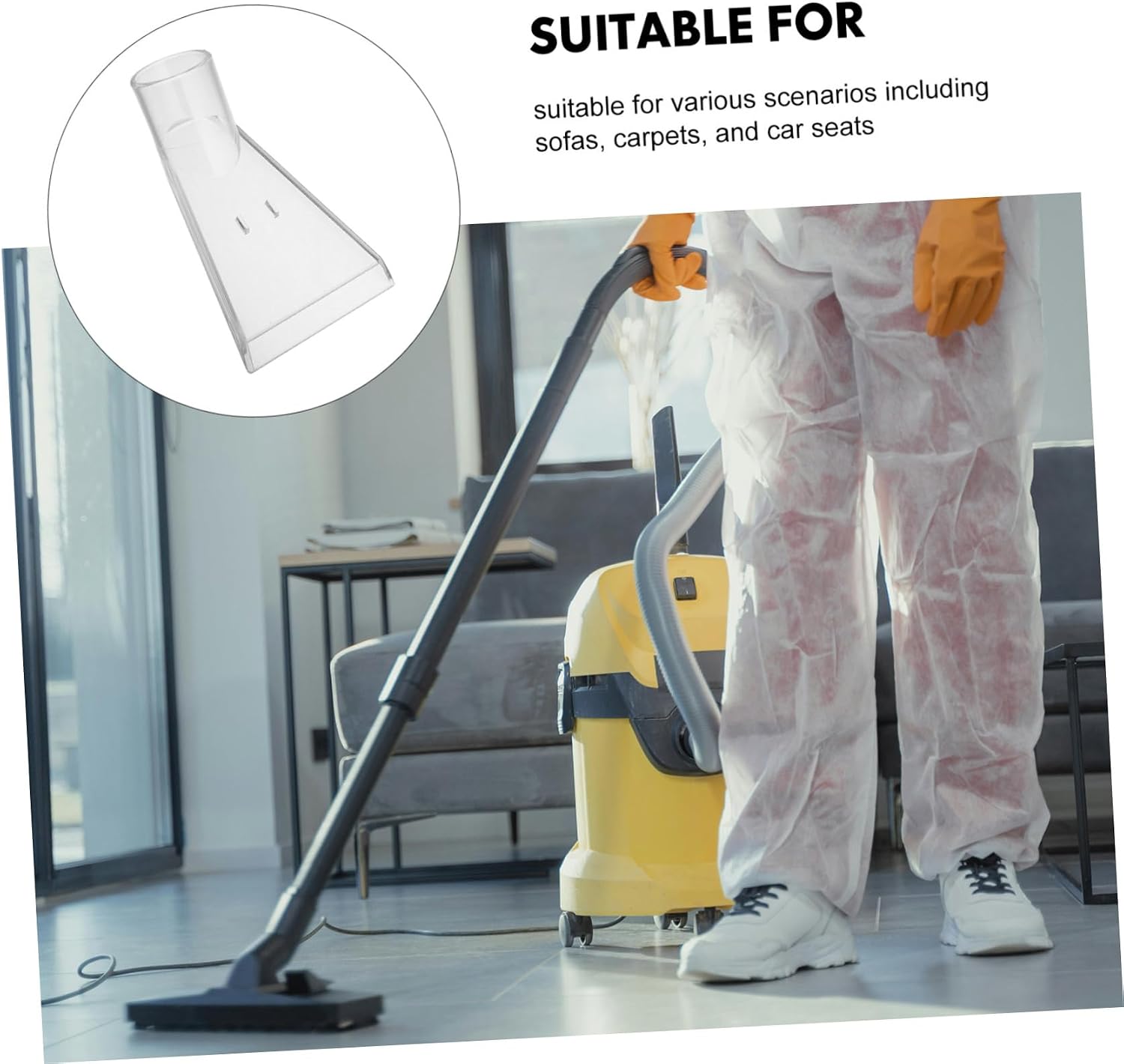 Detailing Vacuum for Carpet Cleaning Transparent Water Extractor Attachment for Machines for Sofas Carpets and Car Seats
