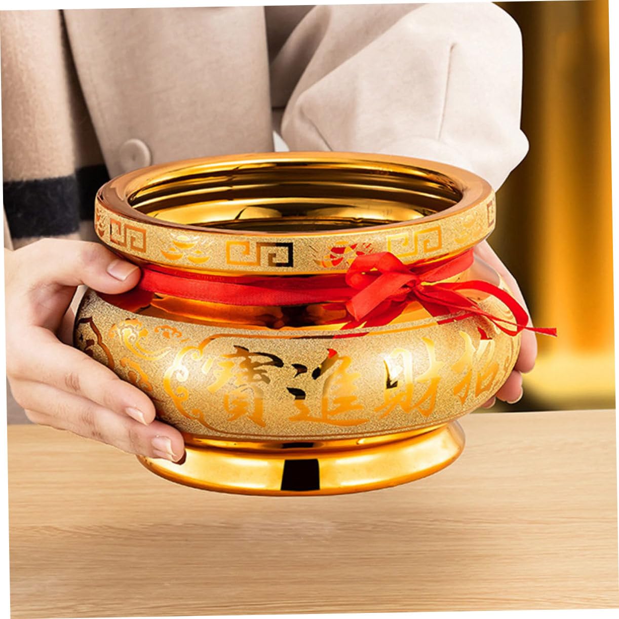 TOPBATHY Buddhistisches Keramik Räuchergefäß mit Opferbecken Dekoration für Zuhause und Shop