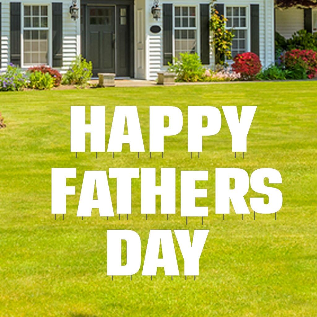 VictoryStore Yard Sign Outdoor Lawn Decorations: Father's Day Decorations, Happy Father's Day Yard Letters, Set of 15 with Stakes