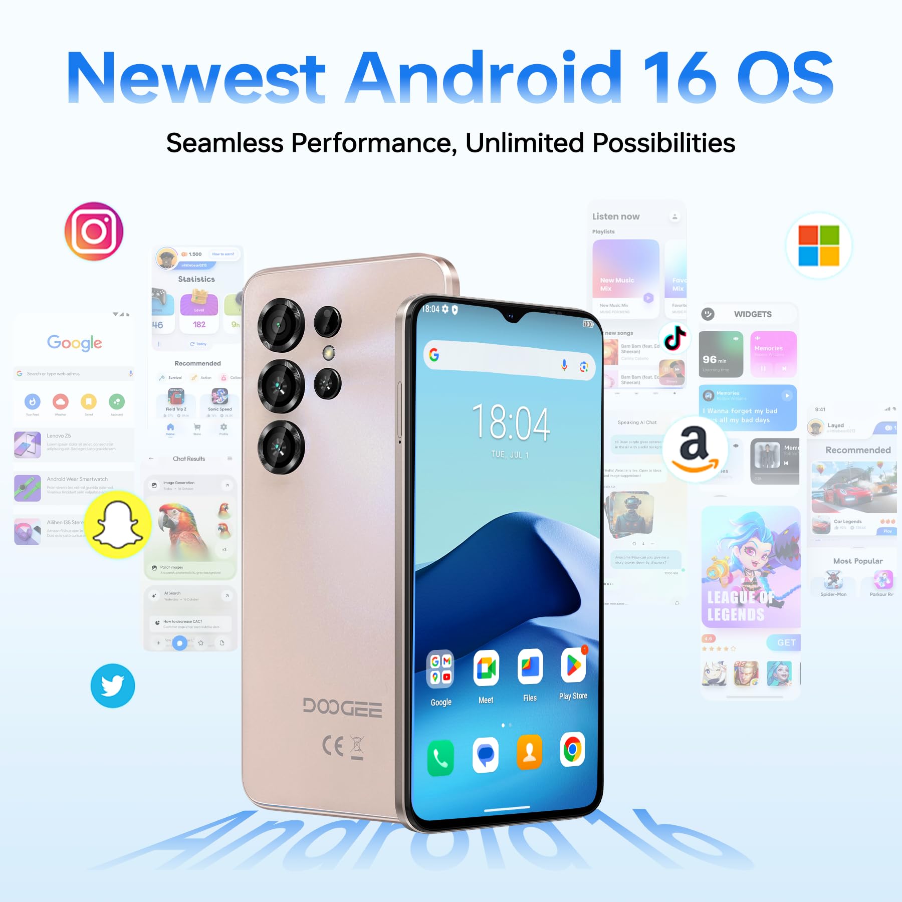 DOOGEE Note 56 X Android 16 Cell Phone Unlocked- 6150mAh Battery