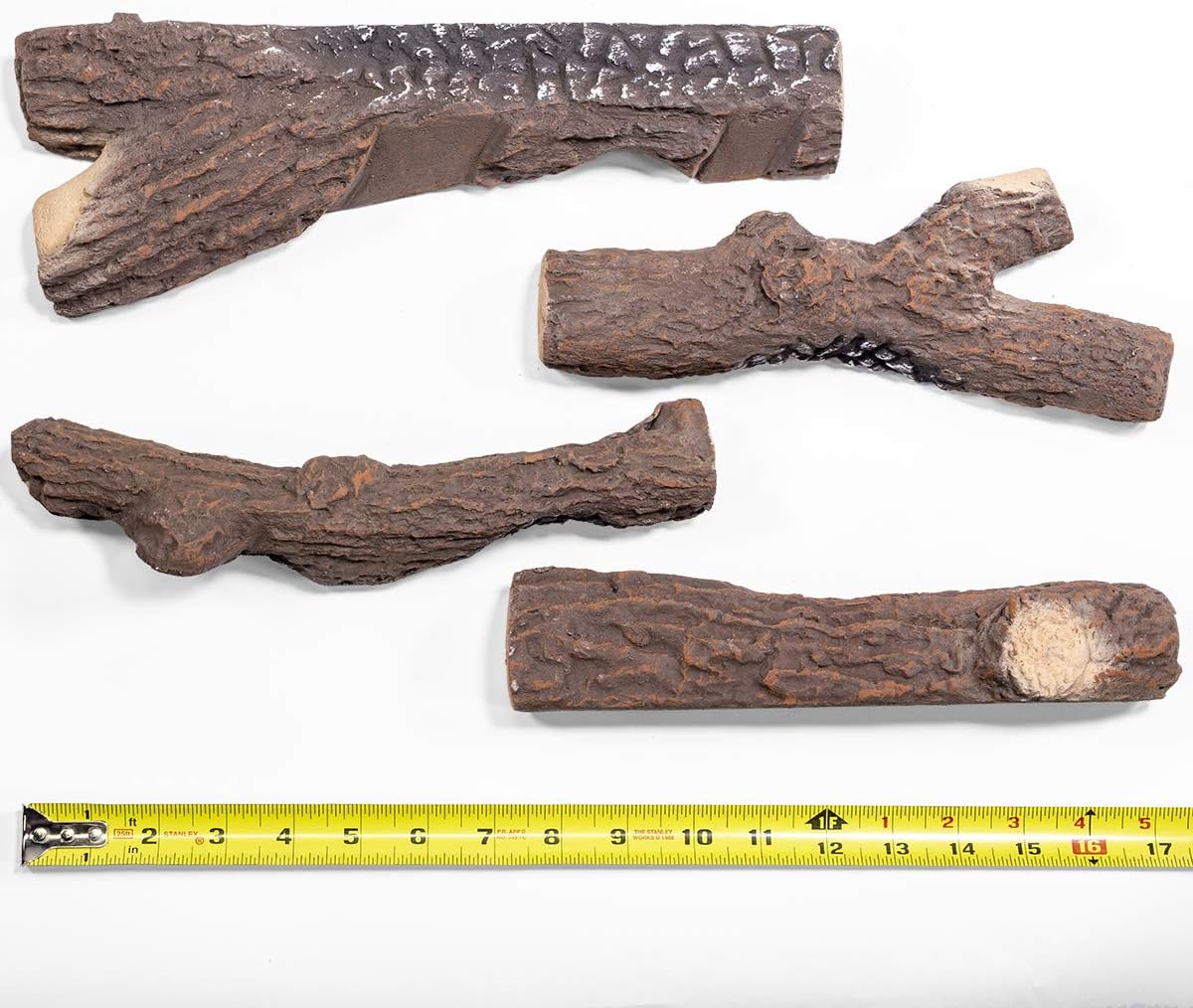 Realistic Ceramic Wood Log Set for Indoor/Outdoor Fireplaces