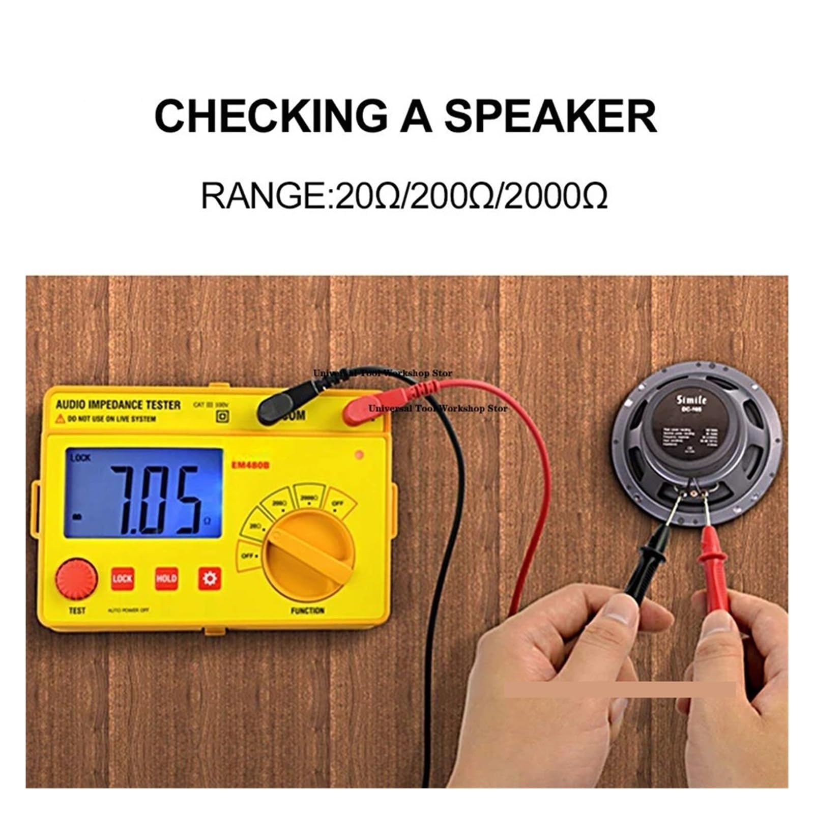 Testeur numérique de résistance d'isolement, testeur d'impédance audio de terre, mégohmmètre portatif, résistance vocale de haut-parleur, ohmmètre, rétroéclairage LCD Largement applicable