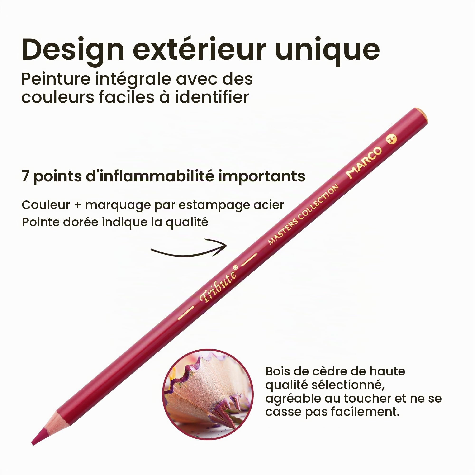 MARCO Lot de 48 crayons de couleur à base d'huile pour adultes