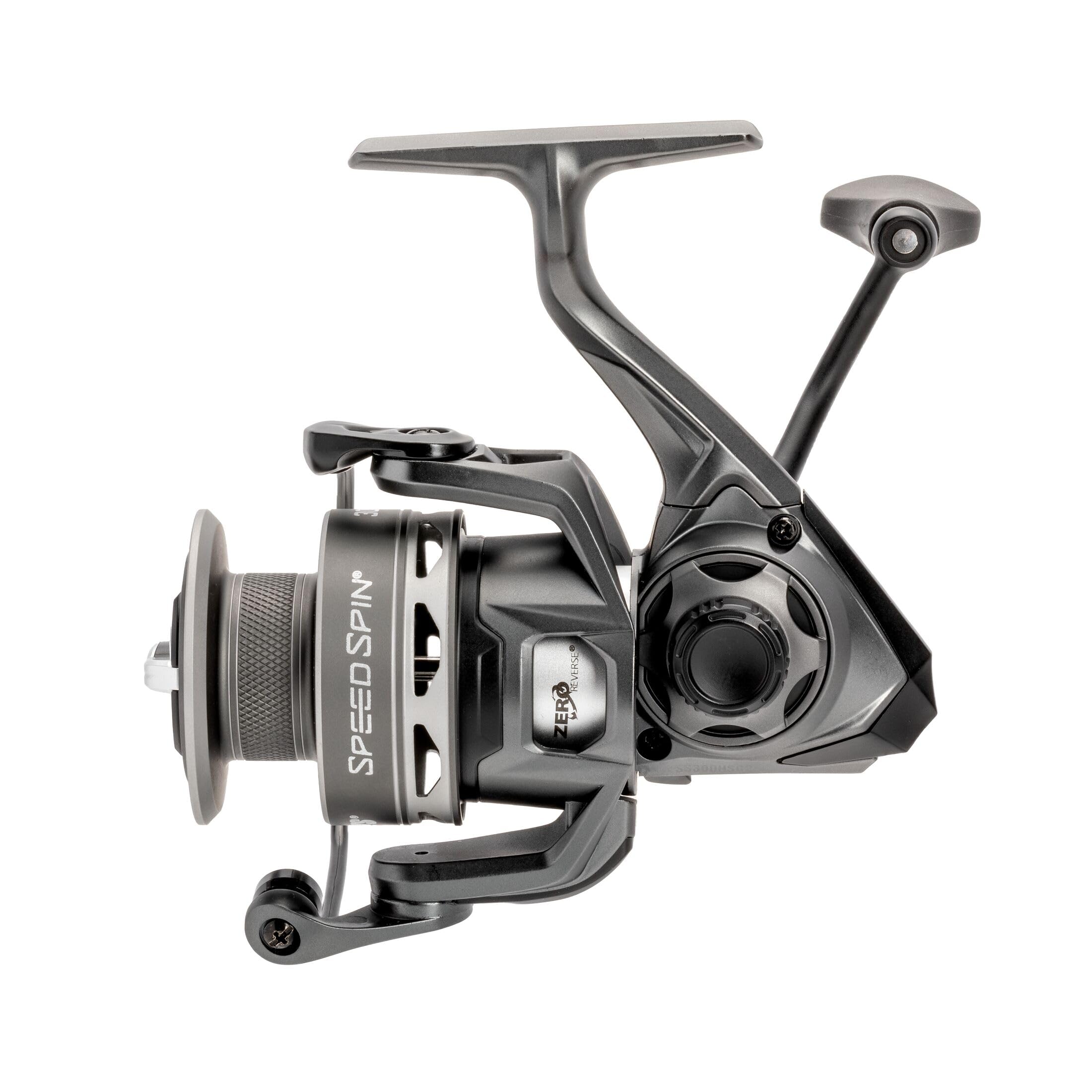 Lew's Speed Spin Spinning Fishing Reel, 8+1 Bearings, Graphite Frame and Sideplate, Solid Brass Speed Gears, Speed Lube, Multi-Disc Drag, Gray