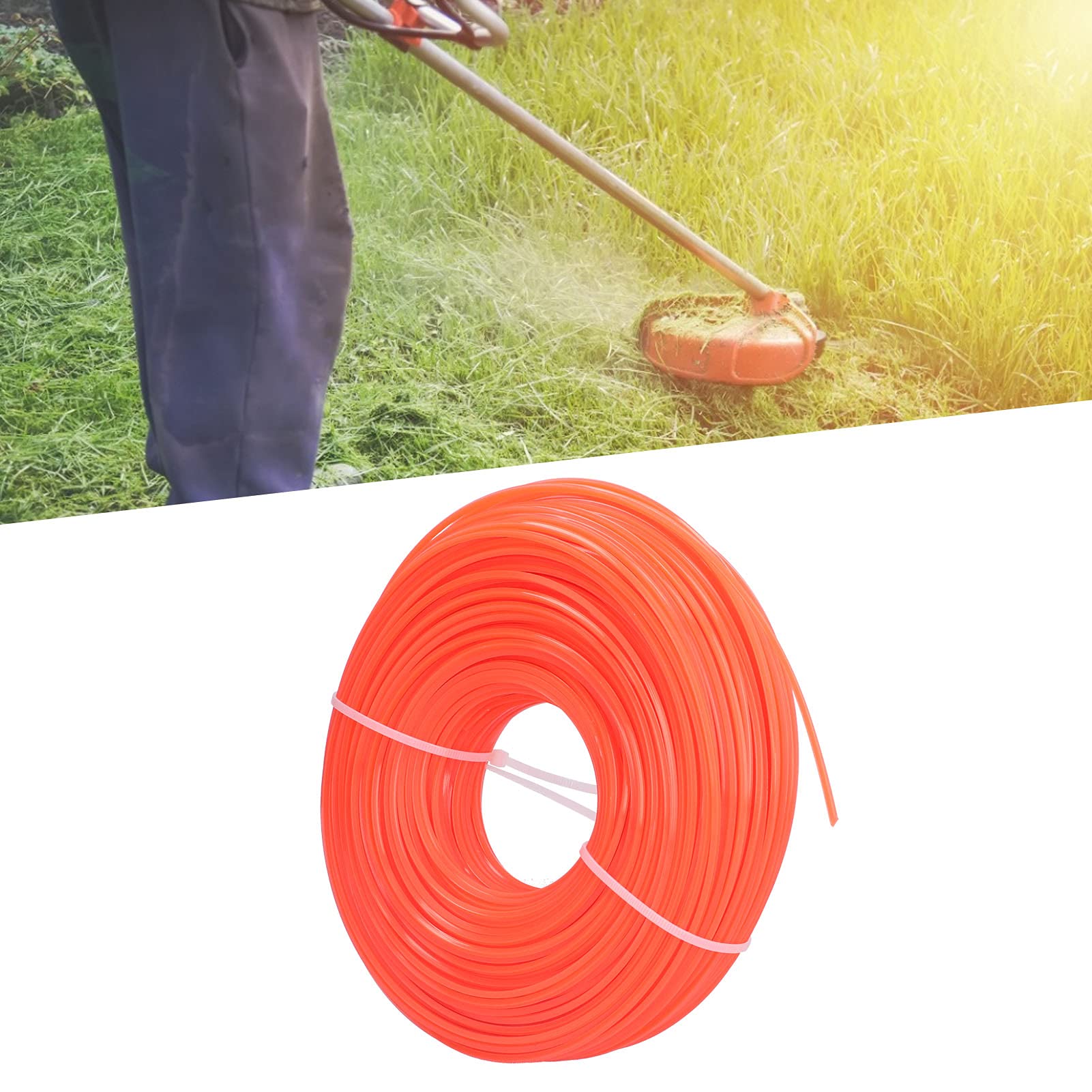 Filo per decespugliatore, 100 m, 2,4 mm, quadrato, in nylon, per decespugliatori a benzina e tosaerba, ideale per casa, giardino e uso professionale