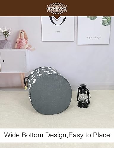 Miniatura 7 de HUNRUNG Cesta de almacenamiento ligera de tela de lona grande, organizador de juguetes, ropa sucia, plegable, impermeable, para dormitorios