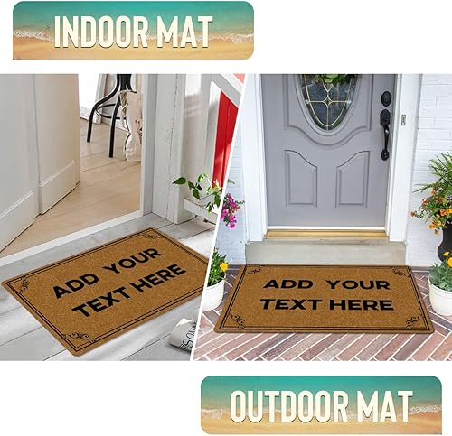 Miniatura 5 de Tapete de bienvenida personalizado para entrada interior y exterior  Tapetes personalizados de bienvenida para puerta principal con texto  Alfombras
