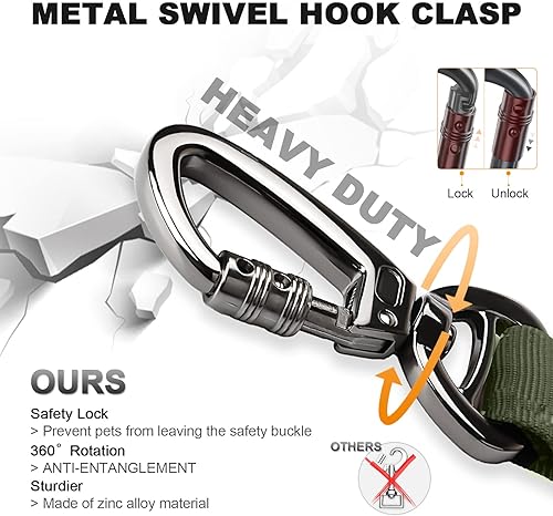 Miniatura 4 de Collar táctico para perro y correa elástica, juego de collar y correa militar para perro con bandera estadounidense de Estados Unidos, collar K9