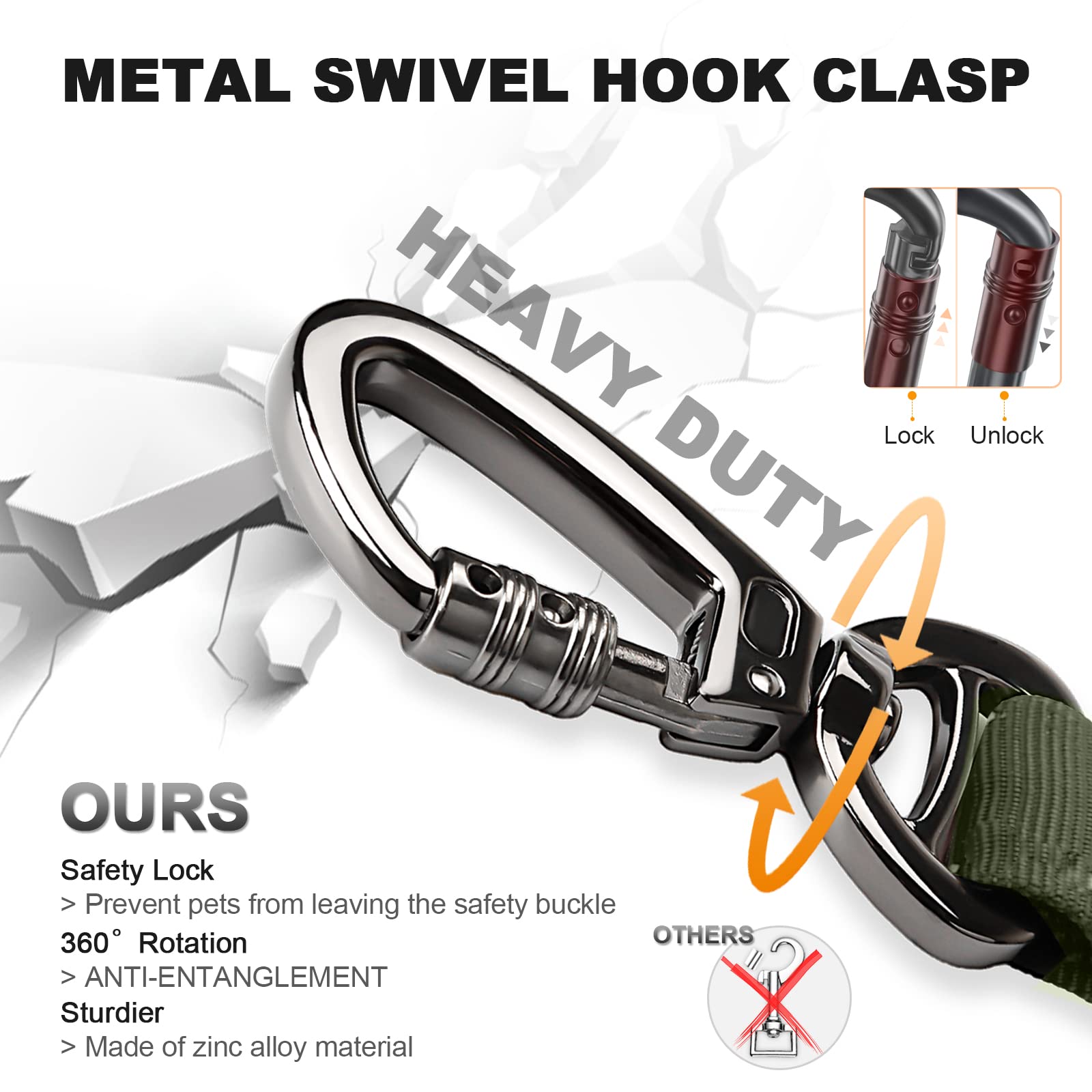 Collar táctico para perro y correa elástica, juego de collar y correa militar de camuflaje con bandera de Estados Unidos, collar K9 ajustable con hebilla y asa de metal resistente, con parches y funda