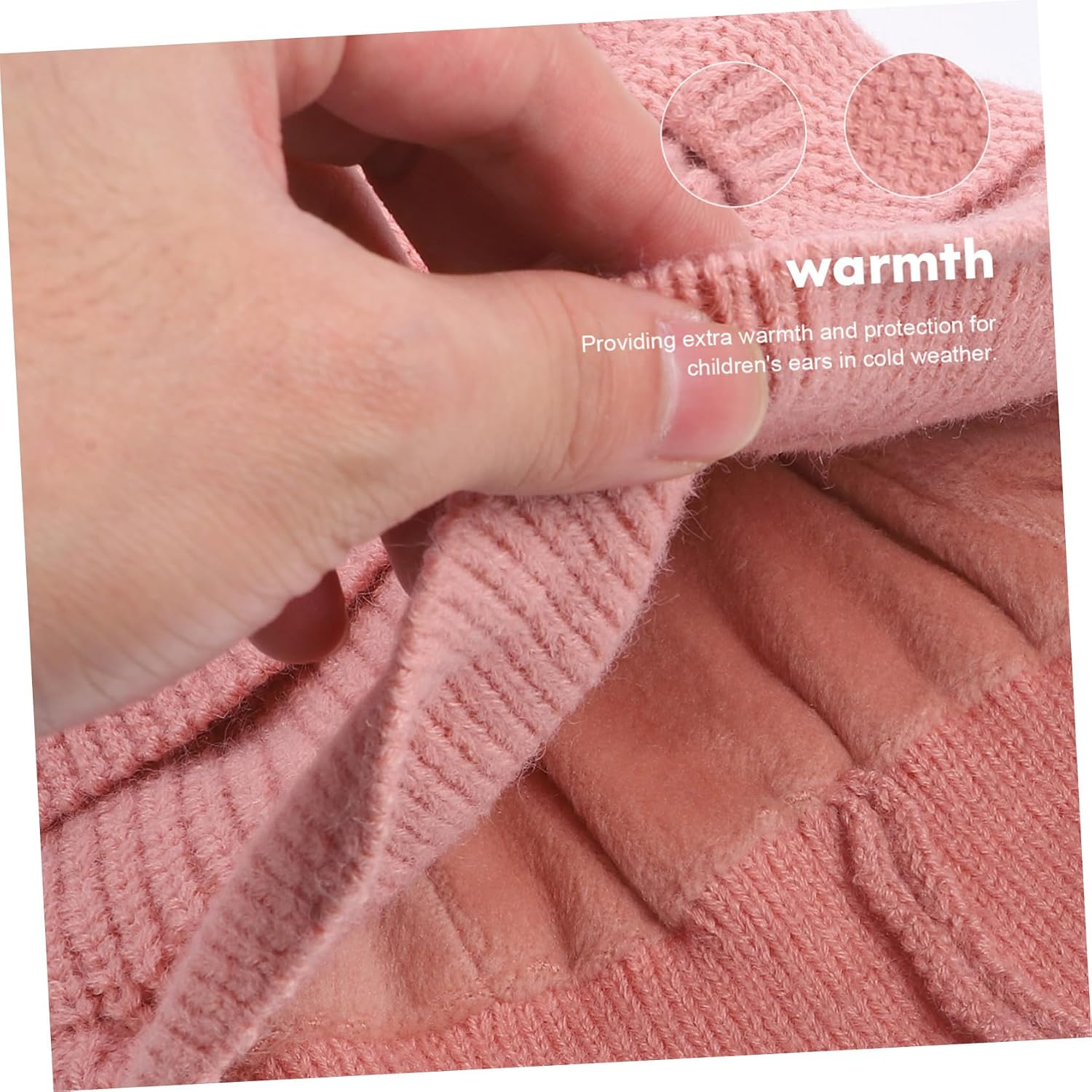 Toddmomy Unisex Warm Hat Knitted Yarn Cap Windproof Hat for Boys and Girls for Winter and Birthday Gifts Pink