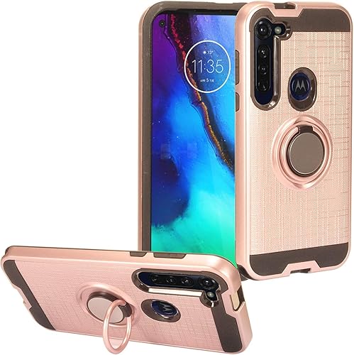 Para Motorola Moto G Stylus XT2043, Moto G Power XT2041 (versión 2020) - Funda híbrida con soporte de anillo - RS2 oro rosa