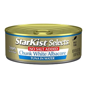 StarKist Selects No Salt Added Chunk White Albacore Tuna, 4.5oz, 1-Pack